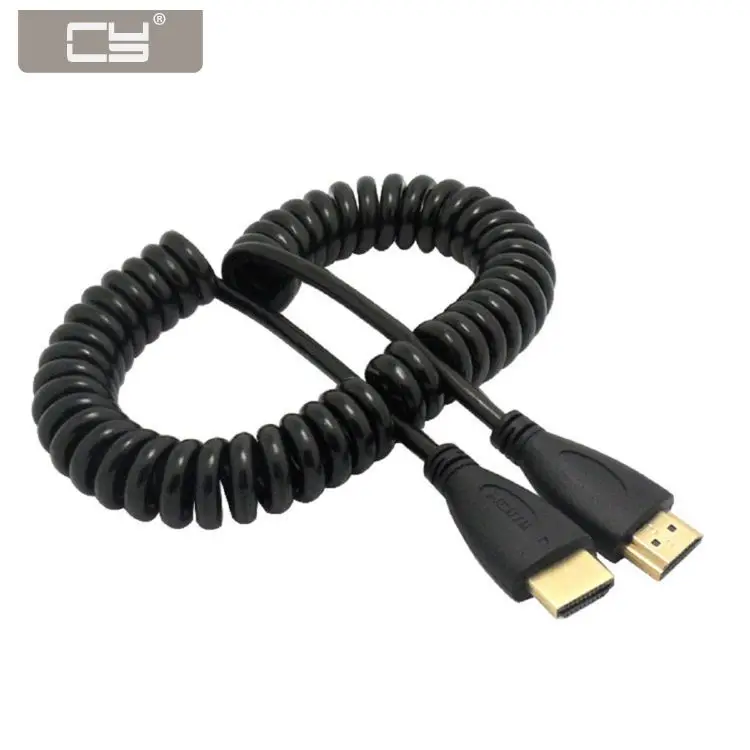 

CYDZ HDMI Male to HDMI Male Stretch Spring Cable Connector for HDTV DVB DVD PC HDMI 1080p 4ft 1.2m Black