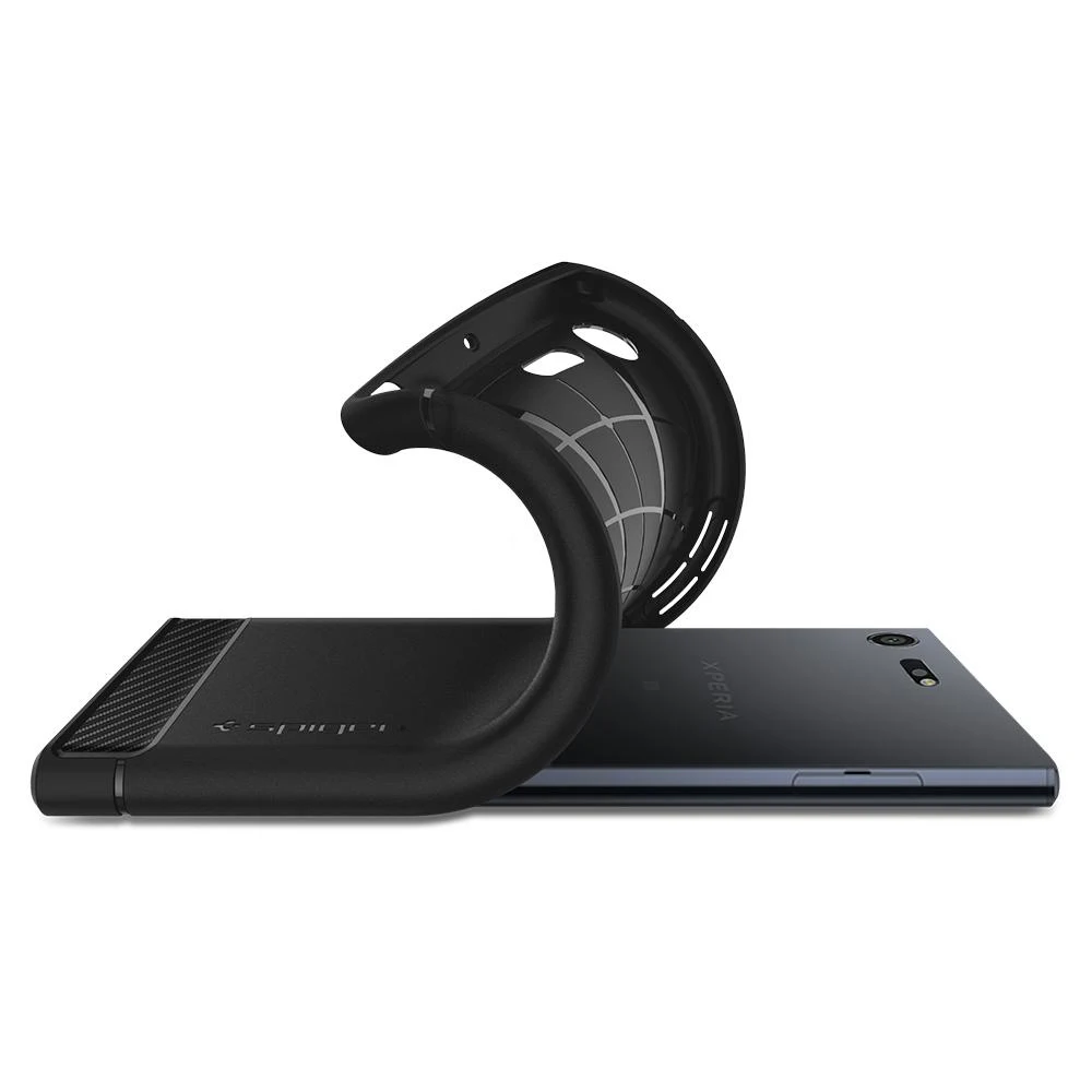 Защитный чехол Spigen Ruggerd Armor black для Sony Xperia XZ Premium|Бамперы| |