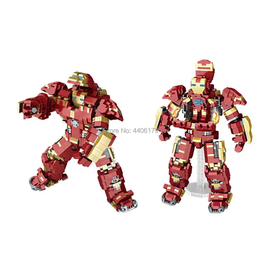 

hot LegoINGlys creators Marvel Super hero Avengers iron Man Deformation Mech Micro Diamond Building Blocks mk44 bricks toys gift