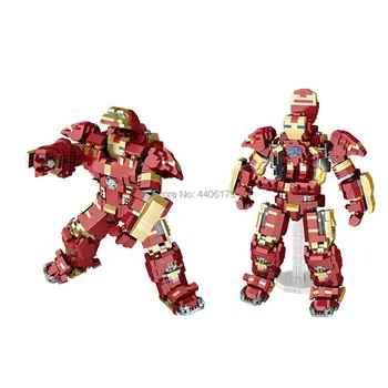 

hot lepining creators classic Marvel Avenger iron Man Deformation Mech figures mini Micro Diamond Building Blocks bricks toys