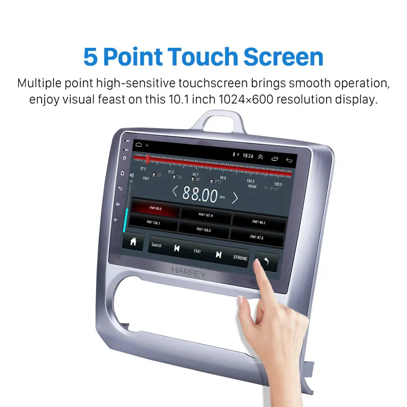 Best Harfey 9" HD Touchscrren Android 8.1 for Ford 2004-2011 Focus Exi AT Radio with GPS Navigation WIFI Bluetooth multimedia player 2