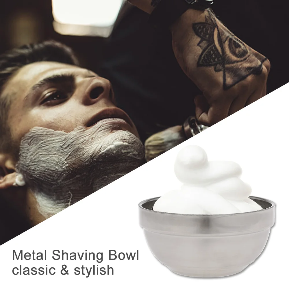 Metal Soap Cup Bowl Stainless Steel Shaving Mug Bowl Barber Beard Razor Shave Cup Male Facial