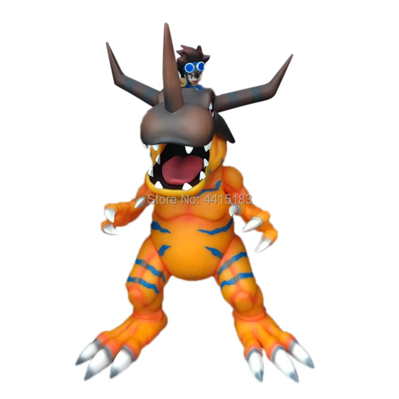 Anime Super Big Size Digimon Agumon Greymon & Yagami Taichi PVC Action Figure Doll Collectible Model Toy