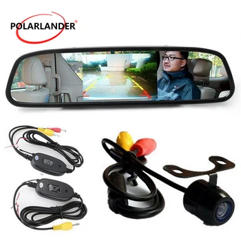 

4.3 inch Car Rearview Mirror Monitor with CCD Reversing Camera Parking Assistance 2CH Video TFT LCD diaplay