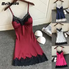 Новинка, сексуальное женское белье, шелковый атлас, кружевное платье, ночная рубашка, ночная рубашка, ночнушки, ночное белье, пижамы