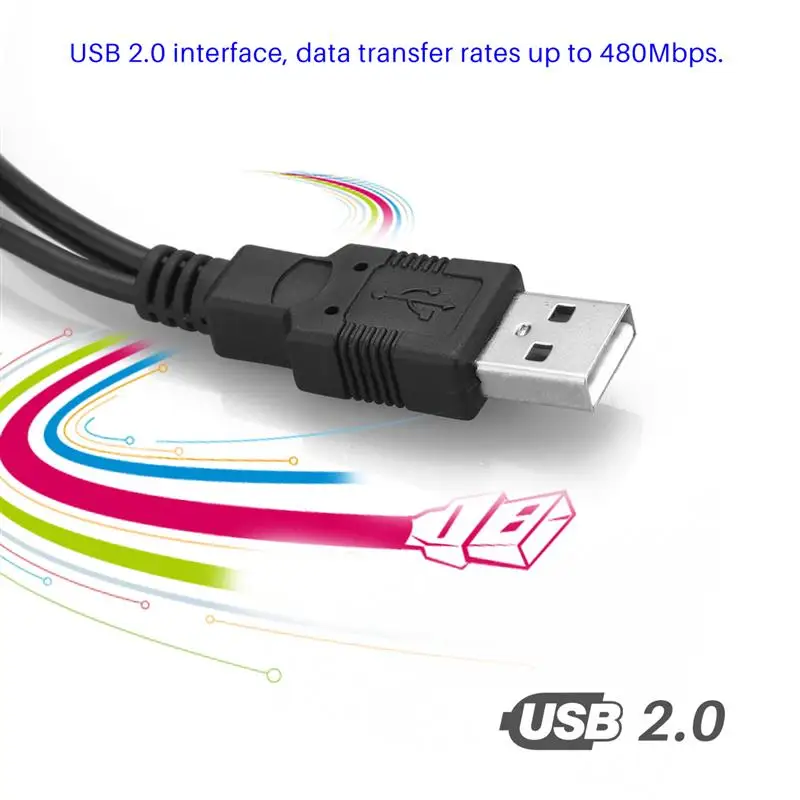 AOZBZ Кабель-адаптер USB 2,0 SATA 15+ 7 Pin для USB 2,0 кабель-адаптер для 2," SATA жесткого диска