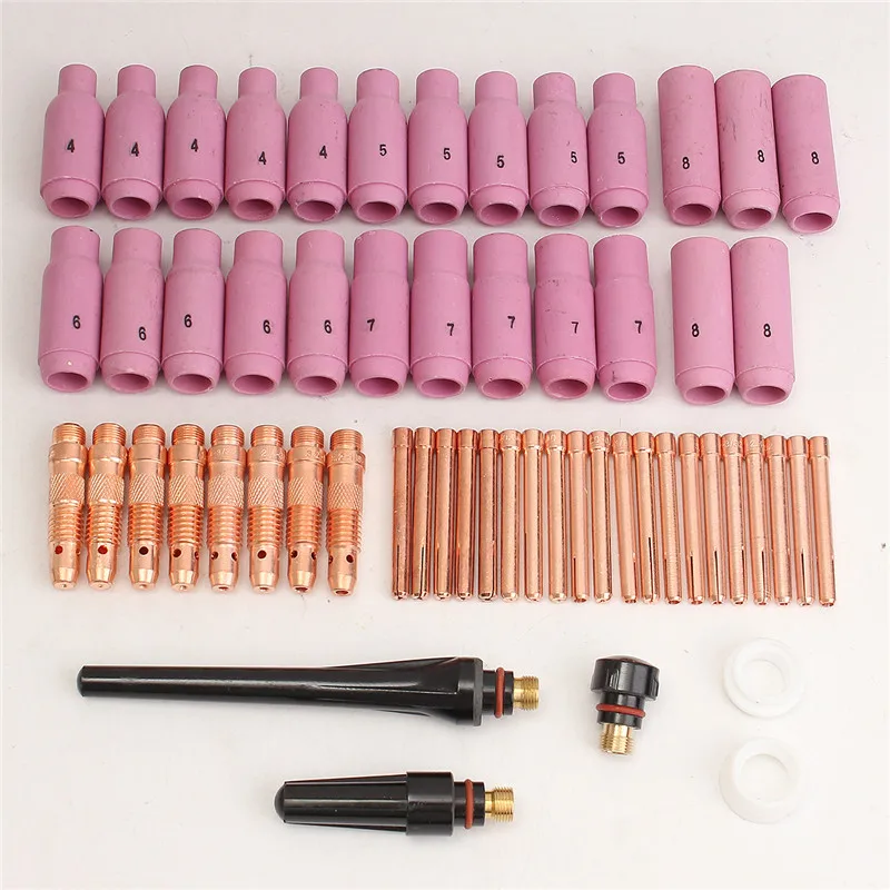 

Alumina Cup Collet Body Cap Gasket Kit for TIG Torch 17/18/26 58pcs TAK20 Collet Welding Torches Supplies