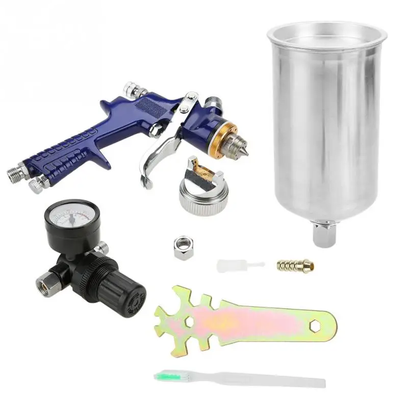 

Spray Gun Set 1000ml Capacity HVLP Spray Gun 1.4mm Nozzle Gravity Feeding Mode Air Paint Pneumatic Tool H-881W VLP