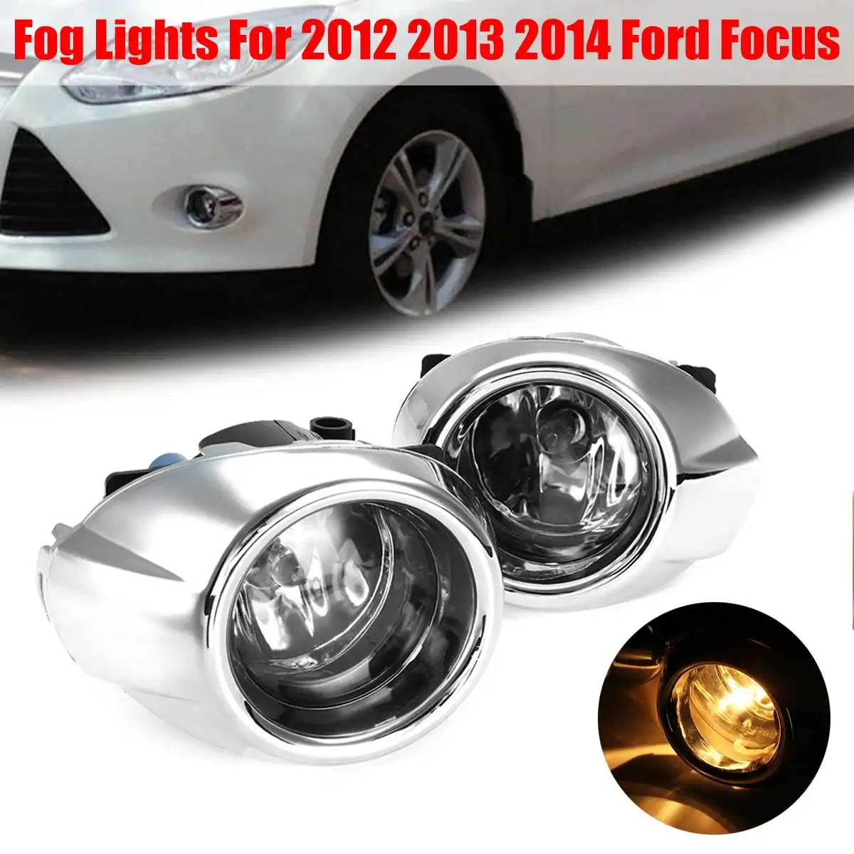 

2pcs Fog Lamp Assembly Super Bright Fog Light For 2012-2014 Fusion Halogen Fog Lights with bulb