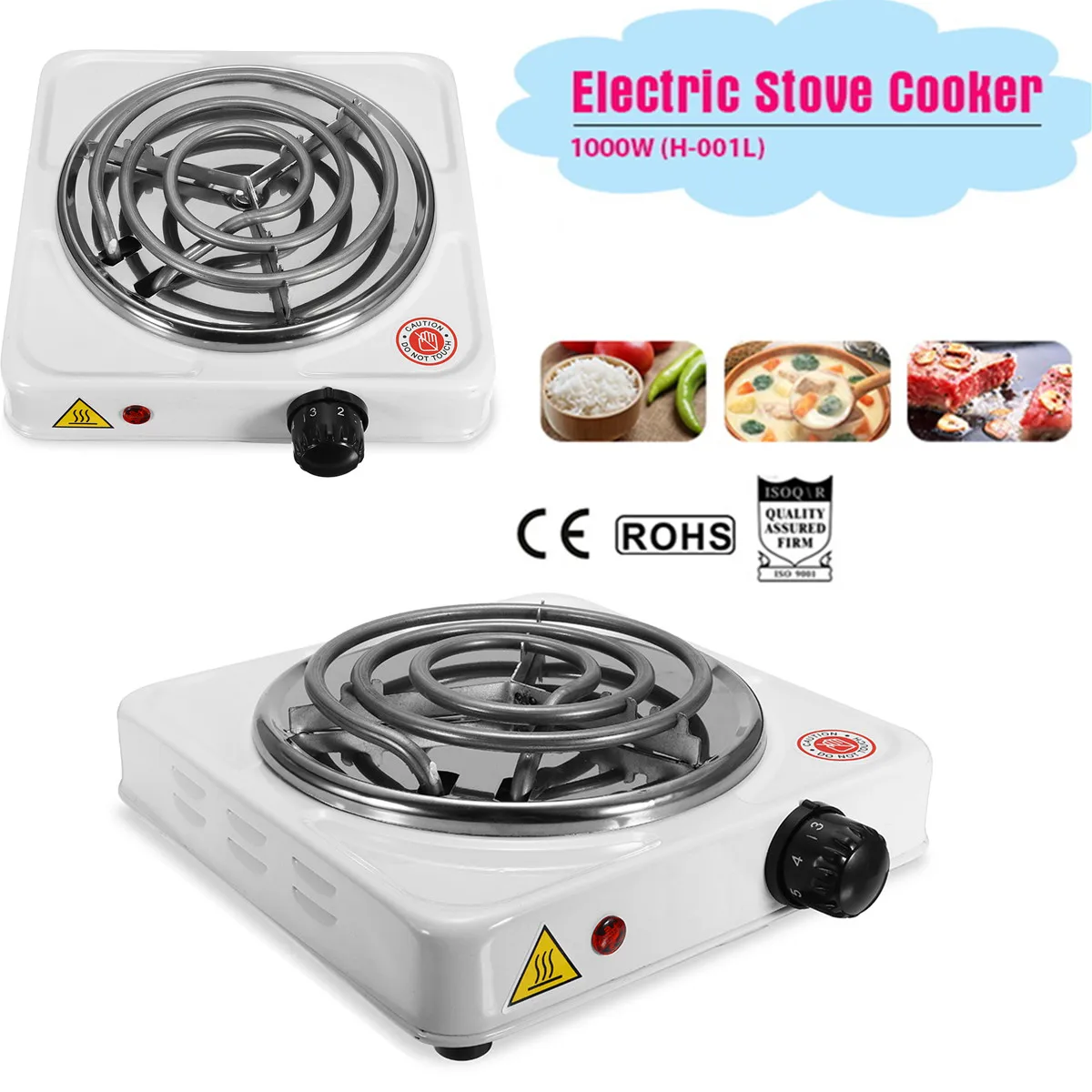 110 240V 1000W Iron Burner Electric Stove Hot Plate Portable Kitchen