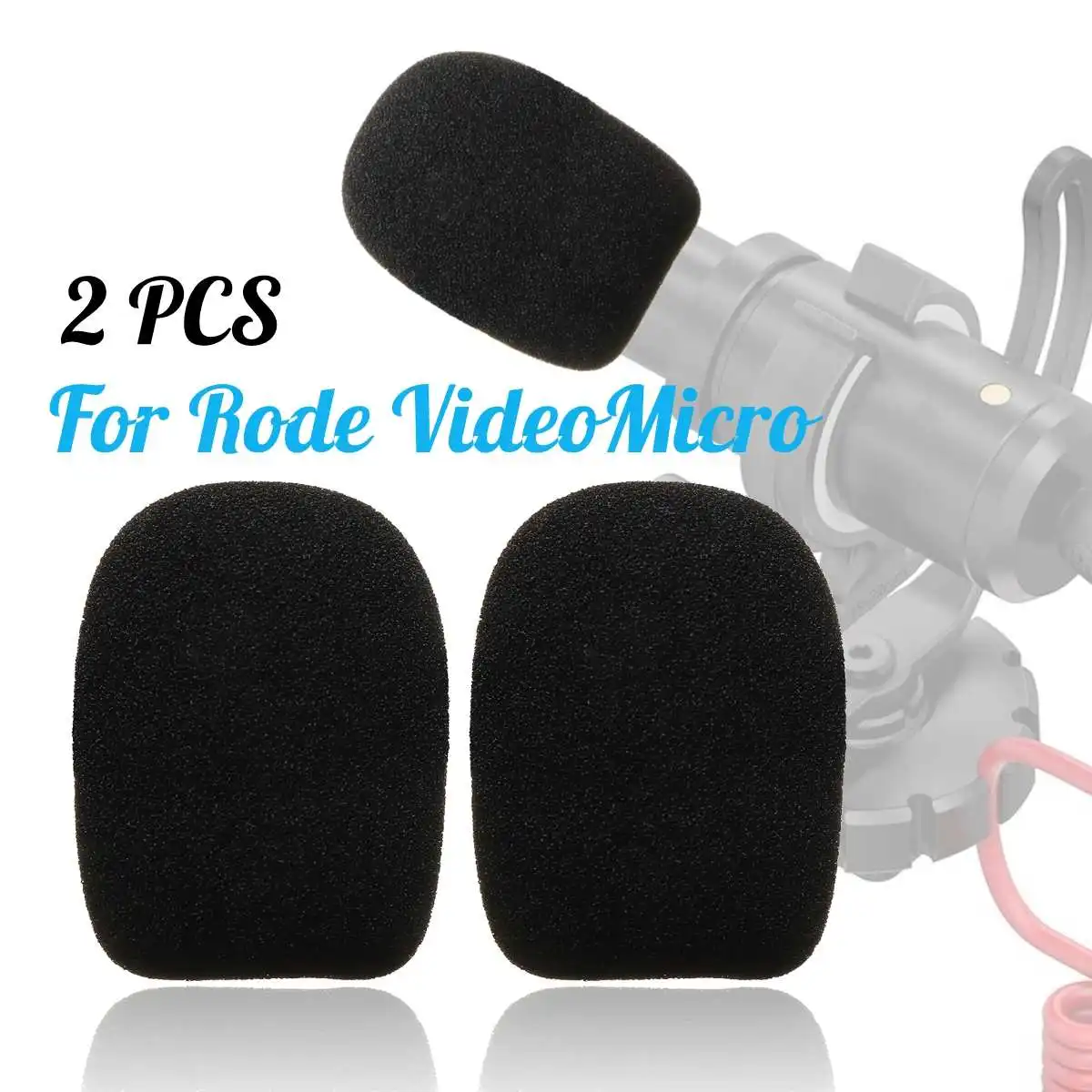 

1Pair Microphone Windshield Sponge Foam Cover For Rode VideoMicro Audio
