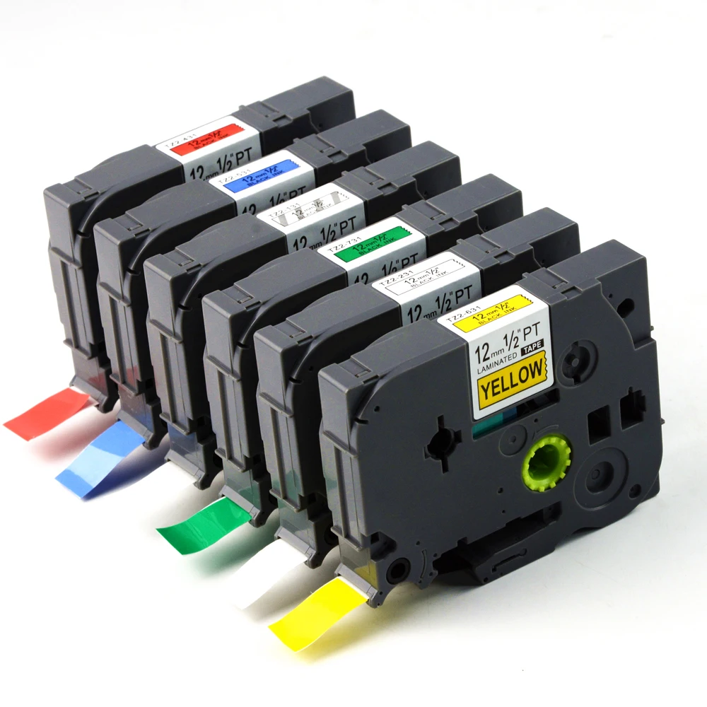p touch tze tape 5pcs mixed colors TZ tape tz131 tz731 tz831 tzM931 TZe 231 TZe Compatible