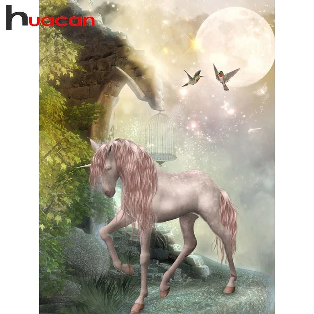 

Huacan Full Square Drill Diamond Mosaic Horse Picture Of Rhinestones DIY Diamond Painting Animals Diamond Embroidery Birds Set