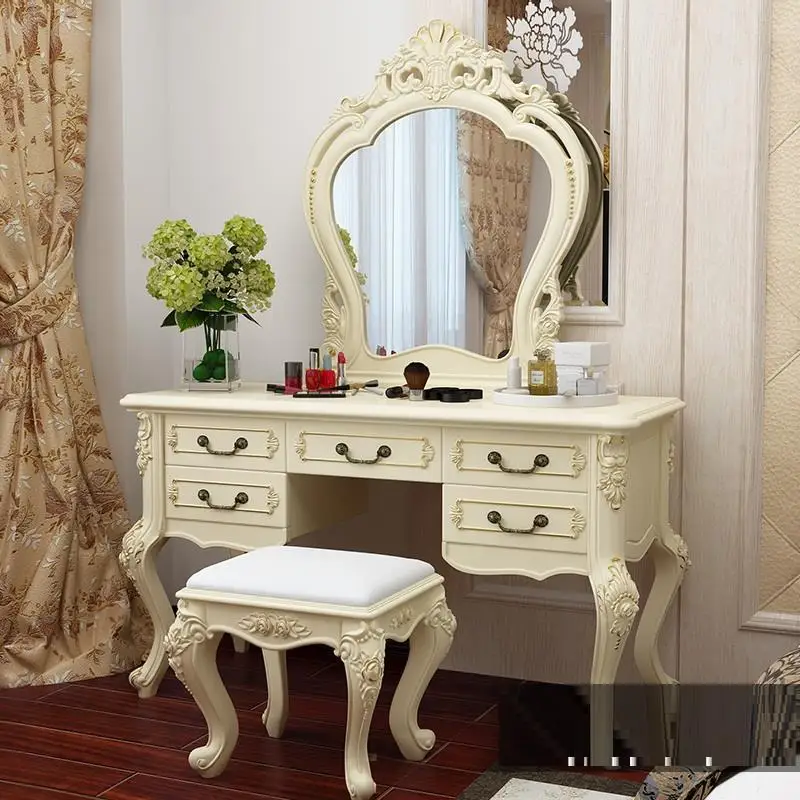 Coiffeuse Avec Miroir Tocadore Para El Dormitorio European Wooden Quarto Bedroom Furniture Penteadeira Korean Dressing Table