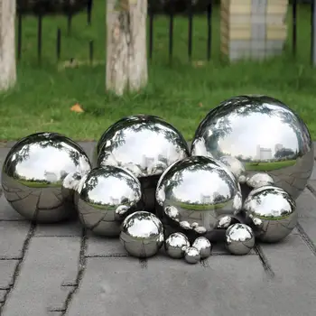 

1pc Seamless Hollow Ball 304 Stainless Steel Mirror Ball Sphere 19/38/51/80/100/120/150/mm For Garden Decorations #4O