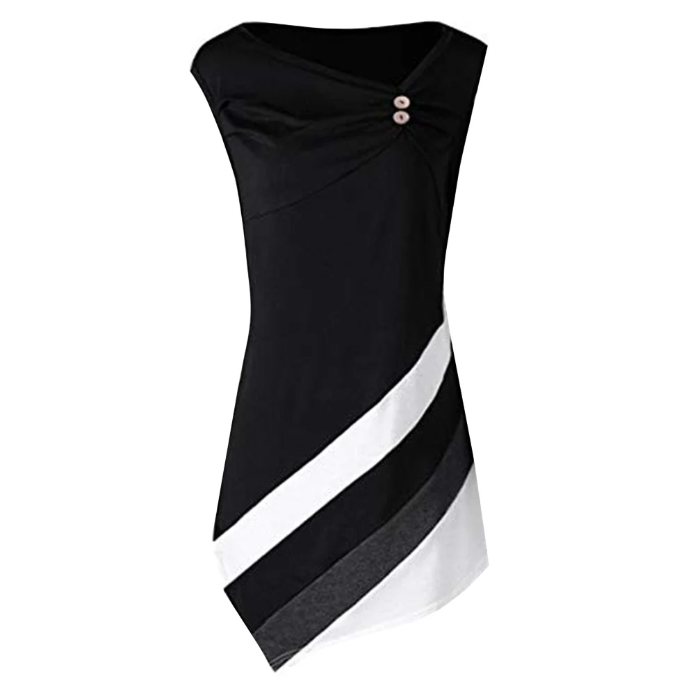

Women Dress A-line Solid Sleeveless O-Neck Preppy Dress Casual Simple Office Ladies Modis Summer Dresses Fashion New 2019 D30