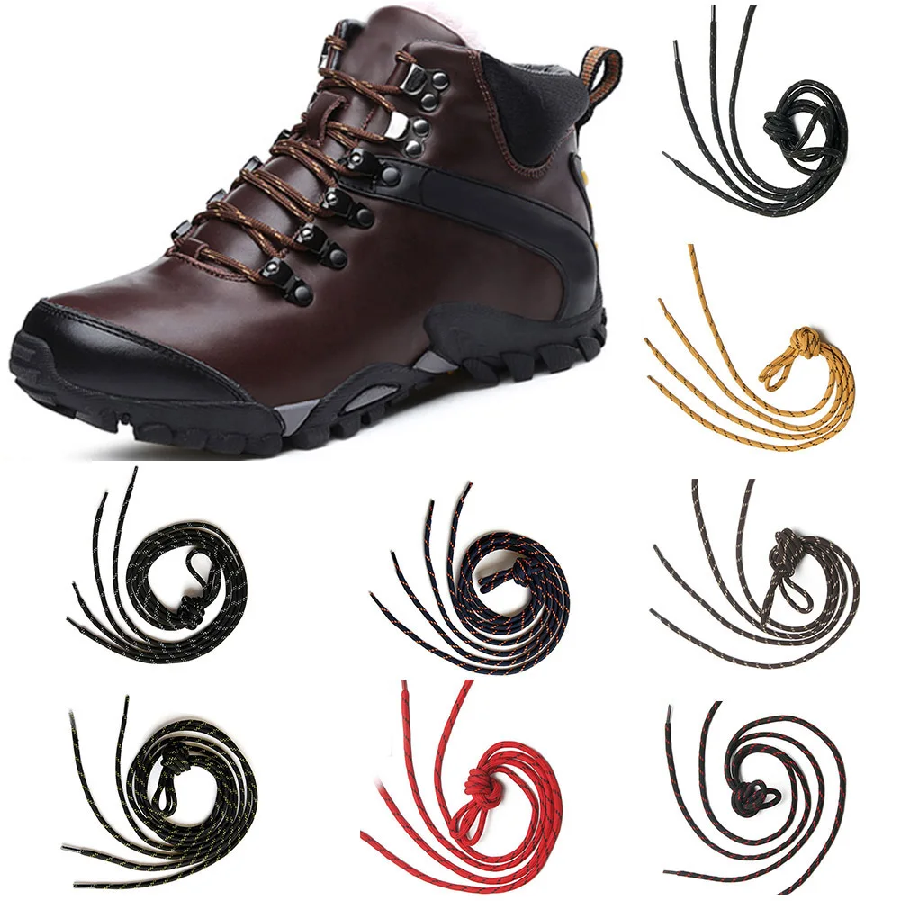 Chic 2 Colors Striped Round Shoelaces DIY for Boots Sport Casual Shoes Shoe Lace