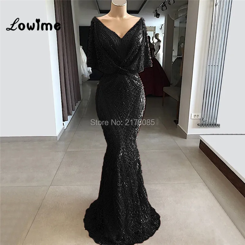 US $154.21 2019 Couture Lace Mermaid Evening Dresses Arabic Party Gowns Handmade Beaded Dubai Turkish Middle East Women Formal Dress Newest