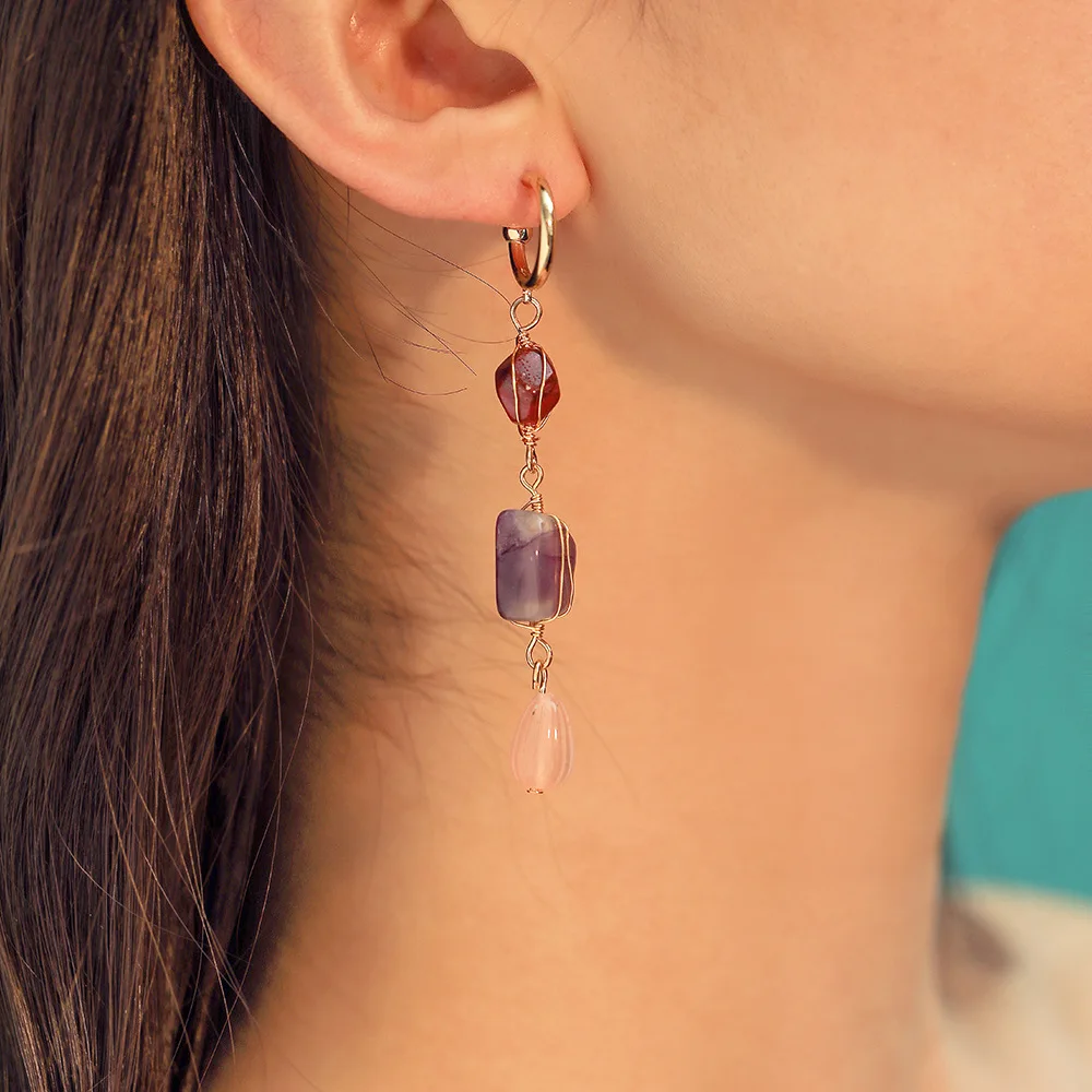 

Gold Metal Wire Stone Long Tassel Earrings Women Dangle Drop Earring Geometric Resin Boho Ethnic Vintage Indian Jewelry DDE082