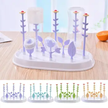 

Bottles Drain Rack Tree Shape Drying Rack Storage Nipple Shelf Baby Care Bottle Rack Tree Straight Stlye Cleaning Dryer Drainer