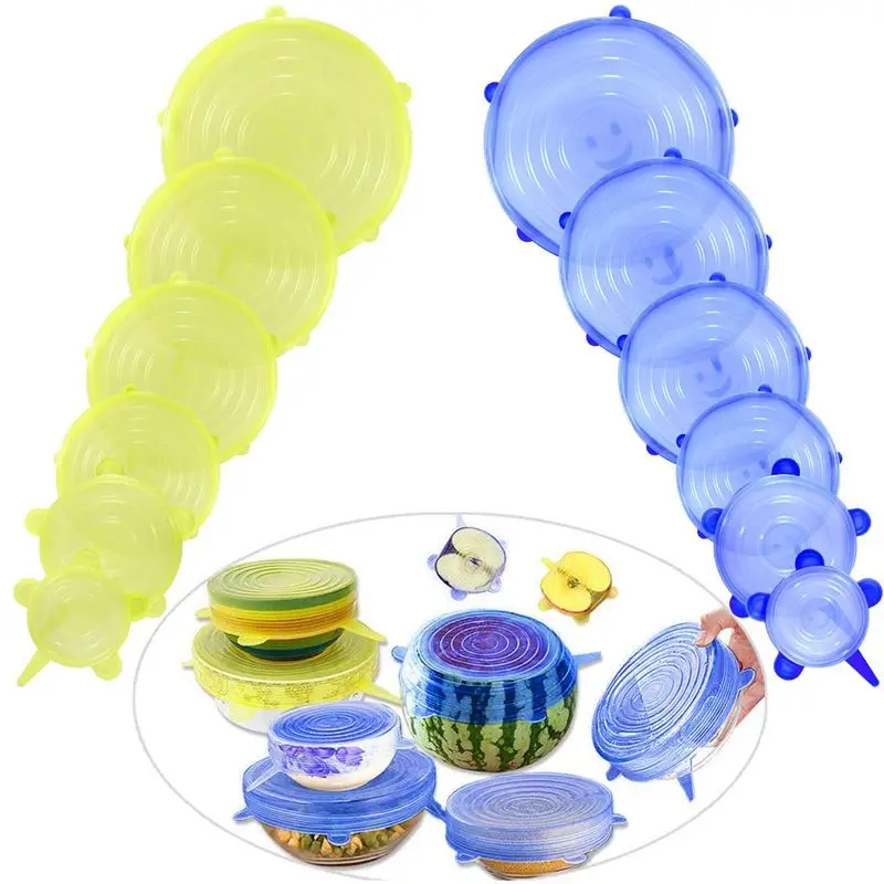 

Silicone Food Lid, 12 Pcs Stretch Reusable Lids Expandable Silicone Storage Lid