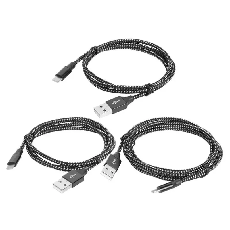 Зарядный два в одном 8 pin кабель для зарядного устройства нейлоновый плетеный