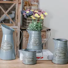 Винтажный Сельский стиль, железная ручка, цветок, домашний сад, потертая ванна, ваза, корзина, горшок для суккулентов, ведро для растений, цветочный горшок, Декор