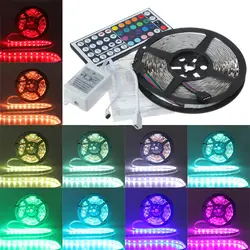 RGB Светодиодные ленты свет SMD светодиодные полосы 5050 5 M 300 светодиодный с гибким неоновая лента DC12V 2A диод лента Подсветка для ПК ТВ не