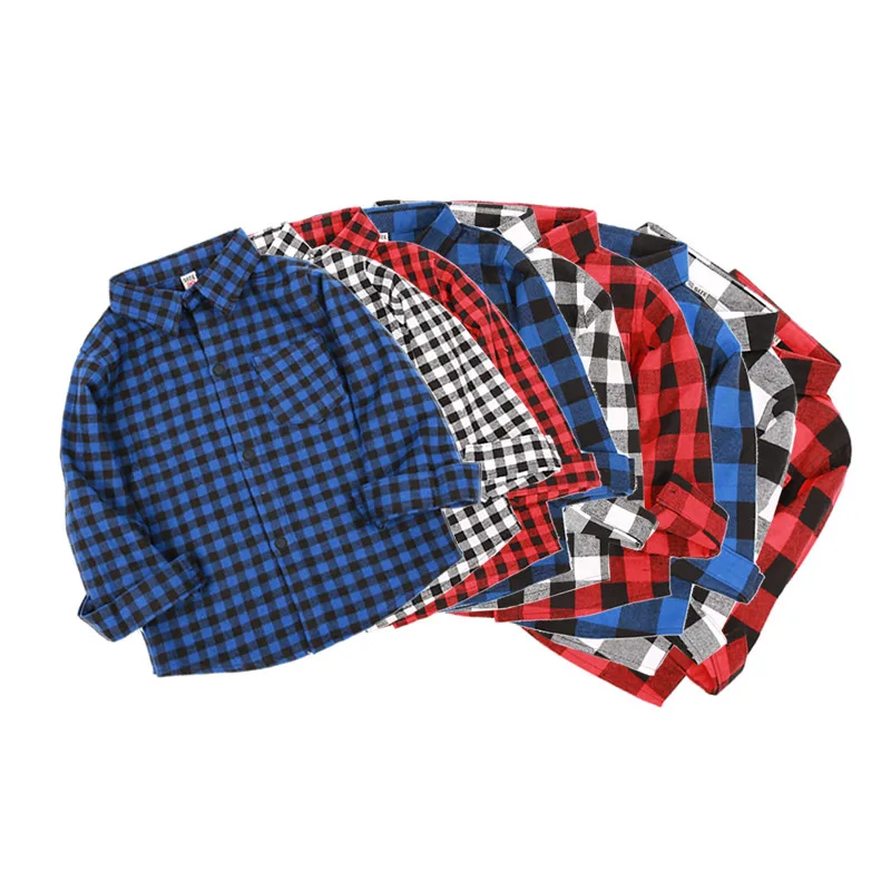 

2019 Plaid Shirt 100% Cotton 2019 Spring Autumn Casual Long Sleeve Shirt Soft Comfort Slim Fit Styles New Brand Children Clothes