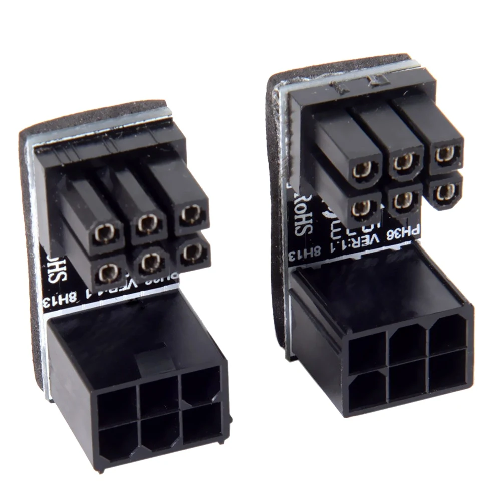 

Atx 6pin Female To 6pin Male 180 Degree Angled Power Adapter For Desktops Image Card