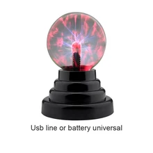 Плазменный шар, новинка, освещение,, USB, 5 В, волшебная черная основа, стеклянный плазменный шар, сфера с бесплатным Usb кабелем, вечерние лампы Lightning