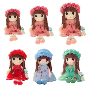 

Cute Kids Girls Push Dolls Toys Sweet Girls Model Plush Stuffed Dolls Wedding Lovely Rag Decoration Doll Children Birthday Gift