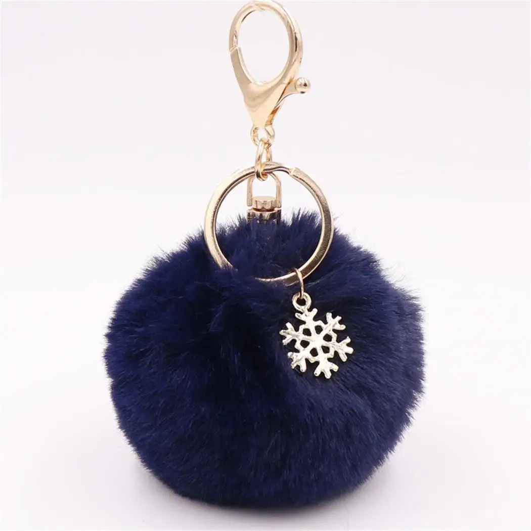 

Cute Snowflake Shape Hairball Key Chain Bag Decoration, Decoration, Keyring Decoration Car Decoration