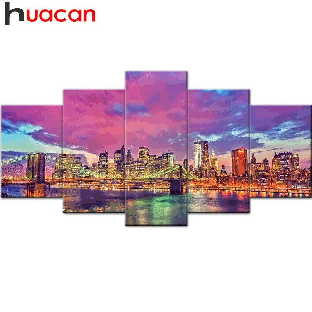 

HUACAN Diamond Embroidery Landscape 5D Scenery Multi-picture Combination 5D DIY Diamond Painting Scenery Decor Home