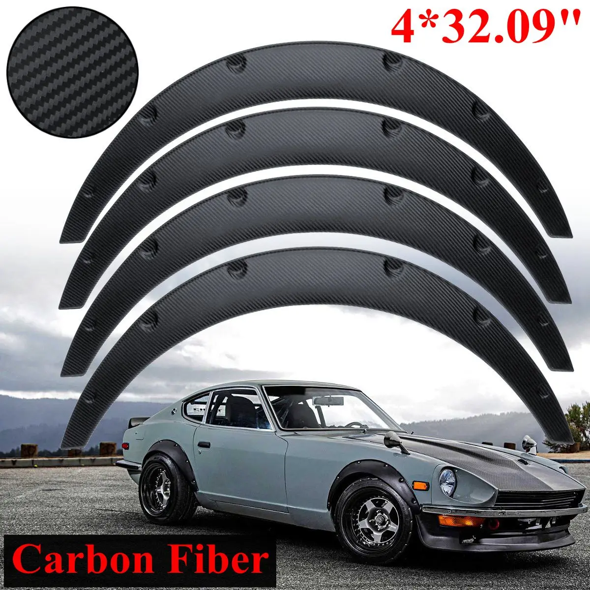 

4Pcs 81.5cm Universal Flexible Car Body for Fender Flares Extension Wide Wheel Arches Auto Mudguard Flare Wheel Kit Body Lip