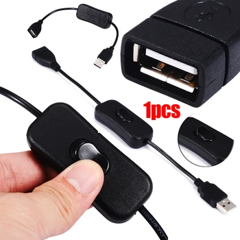

New USB Power Cable Switch Male to Female Extension Power Cable with 303 Button Switch For Power Supply
