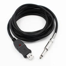 Уколов W780 3M бас-гитары 1/4 ''6,3 мм разъем USB Подключение инструмент кабель адаптер USB кабель для гитары