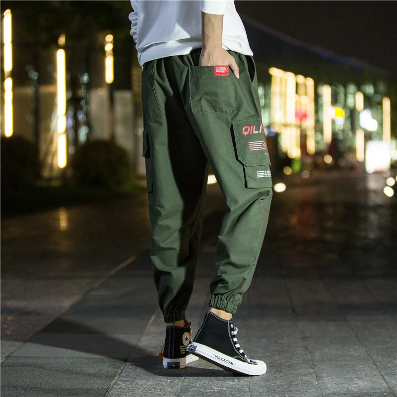 

2018 winter men's new sports casual Korean version of the trend of loose overalls for students loose harem pants