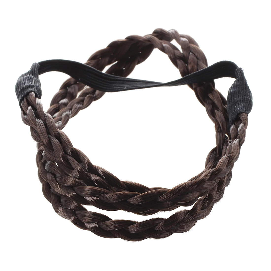 

Promotion! Bohemian Double Hair Braid Plait Headband - Coffee