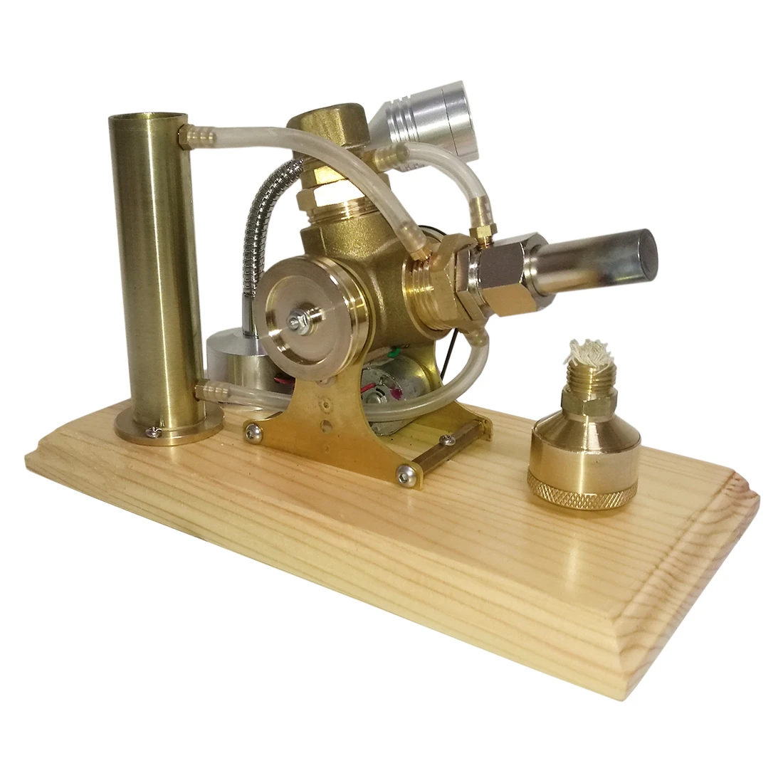 

Water-cooled V Shape Stirling Engine Generator with Full Copper Wooden Base 2019 New Design Model Motor Kit for Kid