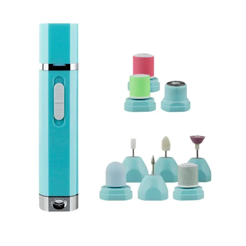 

Portable Electric Nail Trimming Kit Manicure Pedicure Set Cuticle Cutter Clipper Nail Care Polisher Machine 9 in 1 Grinder Tool