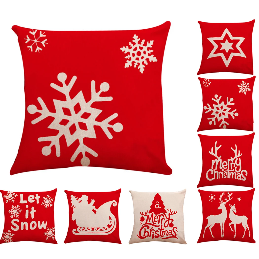 45x45 Square Pillow Cover Cushion Case Pillowcase Zipper Closure Pillows Christmas Style Pattern