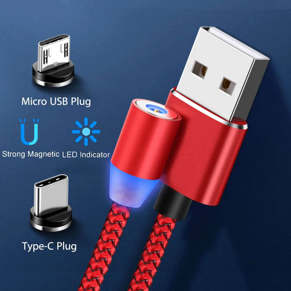 Micro USB Type C светодиодный магнитный кабель для Samsung Galaxy S20 S10 S10E S9 S8 S7 S6 Note 20 10 9 8 5 A10 A20 A30