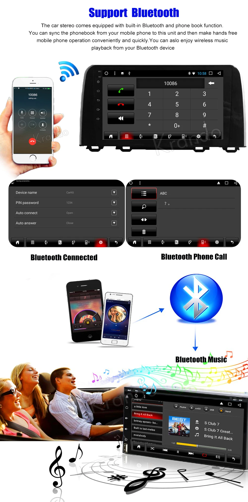 Perfect Krando Android 8.1 9"Full touch Big screen car Multimedia player for Honda CRV 2017+ navigation system radio gps wifi Bluetooth 5