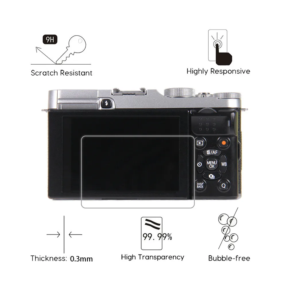 

0.3mm 2.5D 9H Clear Tempered Glass Screen Protector For Fujifilm X-A1 X-A2 X-M1 X-30 XA2 Digital Camera LCD Film