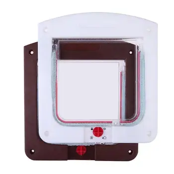 

New Dog Cat Pet Door Security Flap Door ABS Plastic Animal Small Pet Cat Dog Gate Entrance Pet Supplies