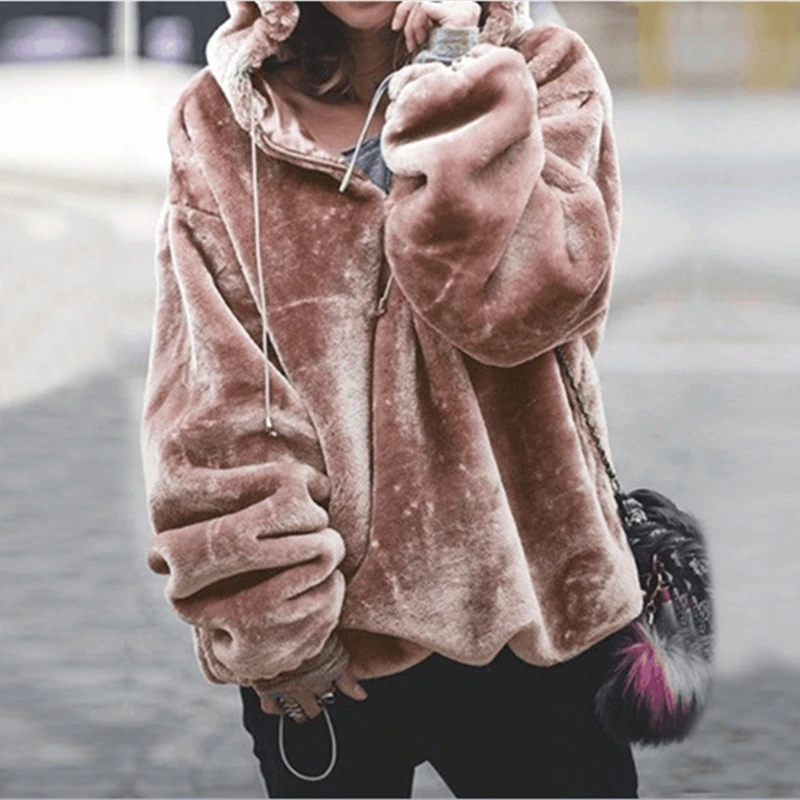 Womens Harajuku Hoodies Sweatshirt Hoody Teddy Flannel Loose Large Size Lantern Sleeve Sexy Zipper V-Neck Sweatshirt Woman Coat Womens Harajuku Hoodies Sweatshirt Hoody Teddy Flannel Loose Large Size Lantern Sleeve Sexy Zipper V-Neck Sweatshirt Woman Coat