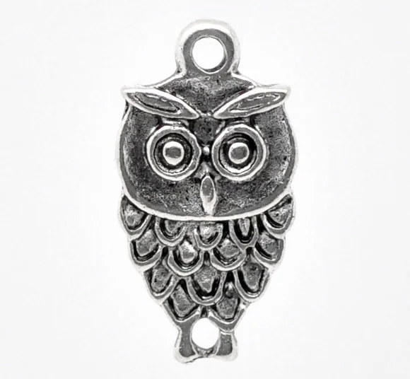 

DoreenBeads 100 Silver Tone Owl Charm Pendants 18x9mm (B13019) yiwu