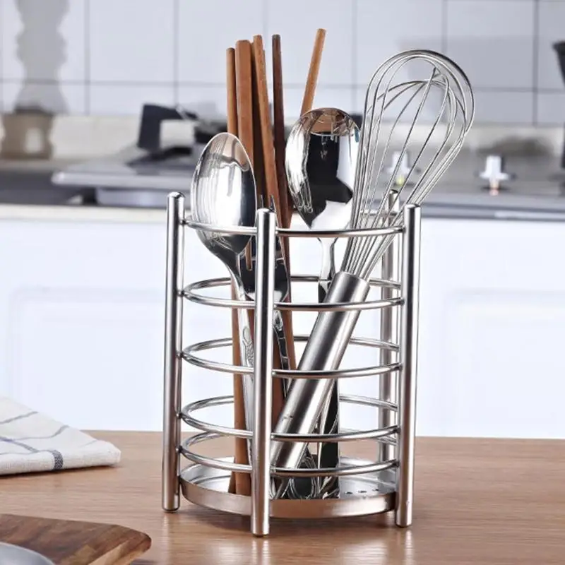 

Stainless Steel Tableware Rack Knives Forks Chopsticks Spoons Draining Organizer Kitchenware Storage Holder Kitchen Accessories