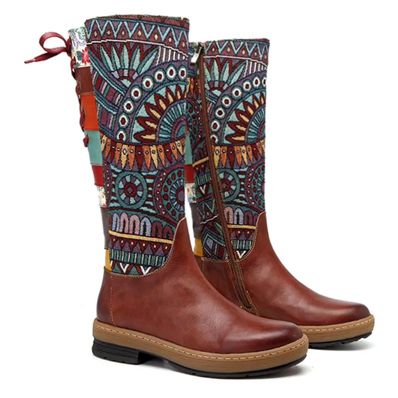 mid calf lace up biker boots